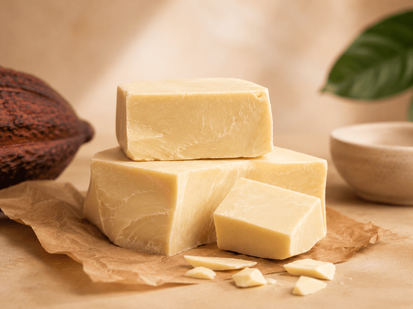 Blocs de beurre de cacao